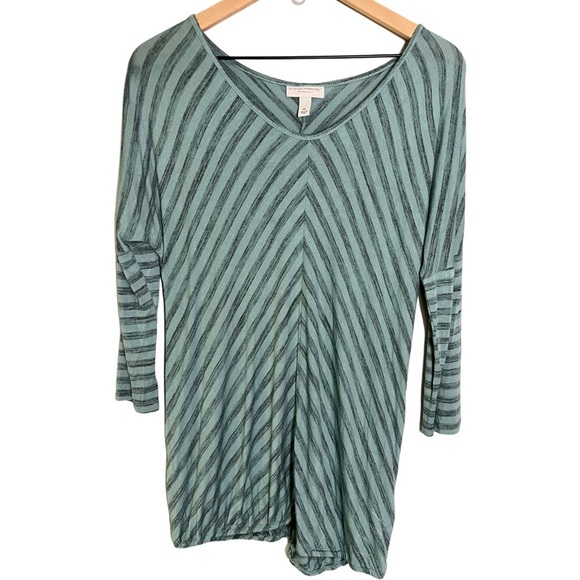 Liz Lange Tops - liz lange maternity - Striped 3/4 Sleeve Oversized Tee - Green/Teal - Size XS